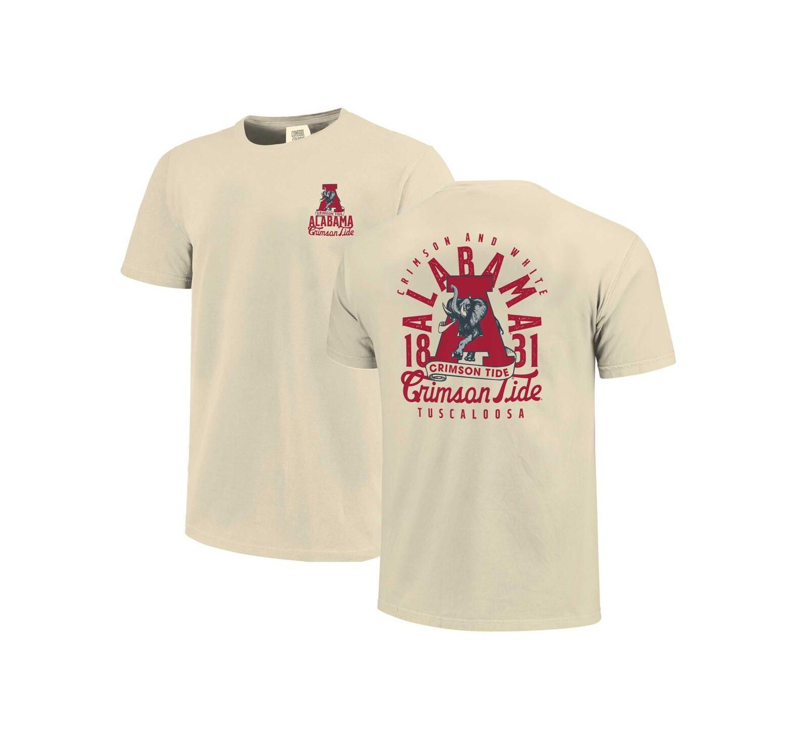 Мужская футболка Image One Cream Alabama Crimson Tide Comfort Colors Mascot Overlay