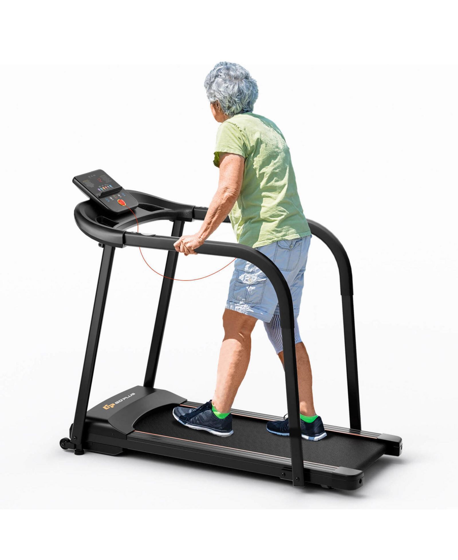 2.5 HP Walking Treadmill with Long Handrails for Seniors Pulse