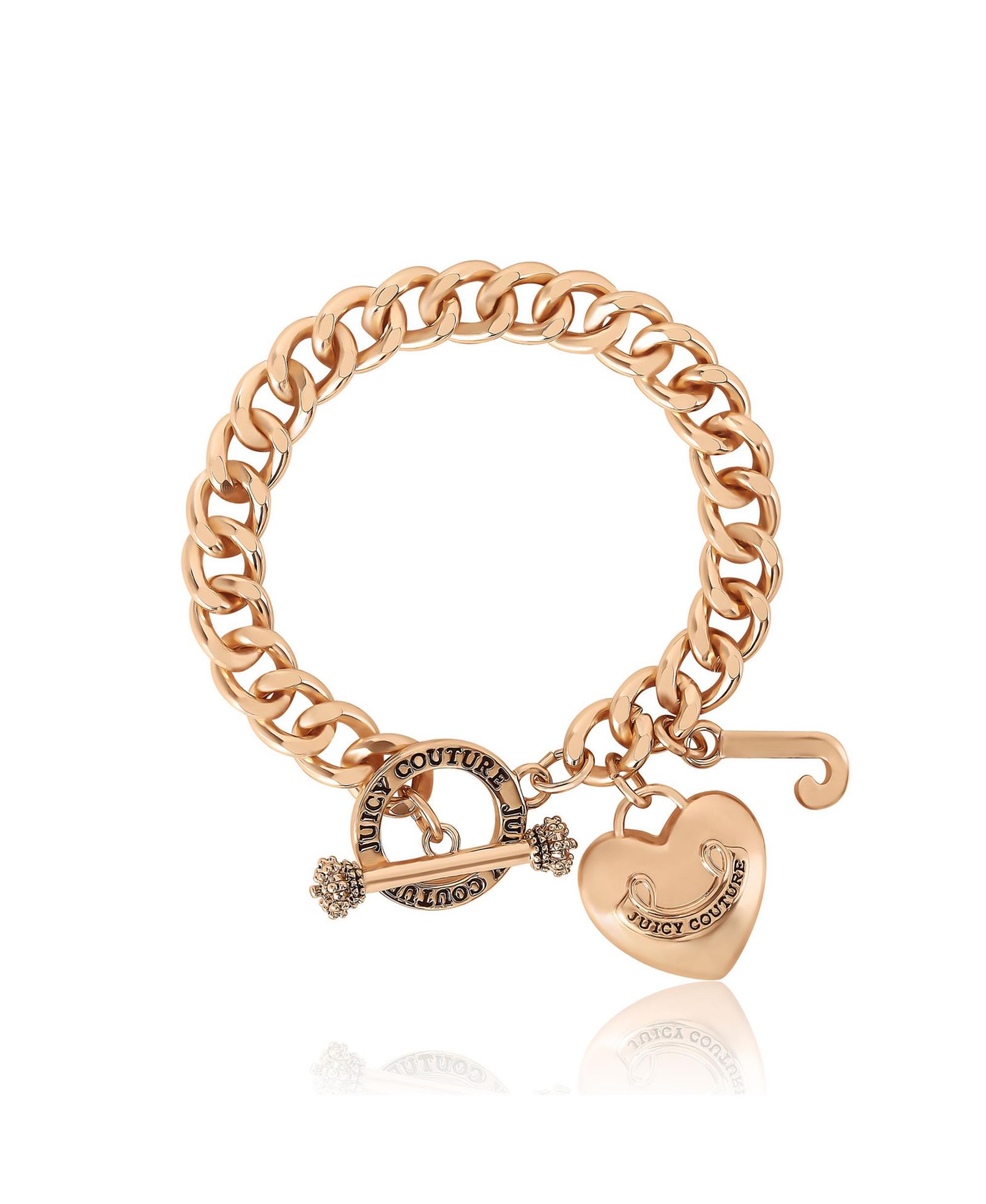 Juicy Couture Toggle Bracelet with Crystal Heart Charm