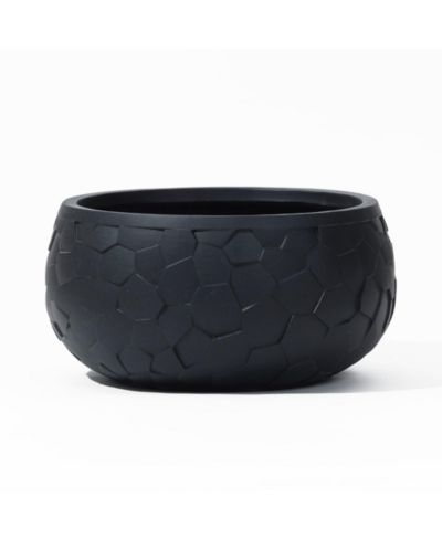 Круглый кашпо LuxenHome Black Beehive Pattern 17.5-Inch Round Planter