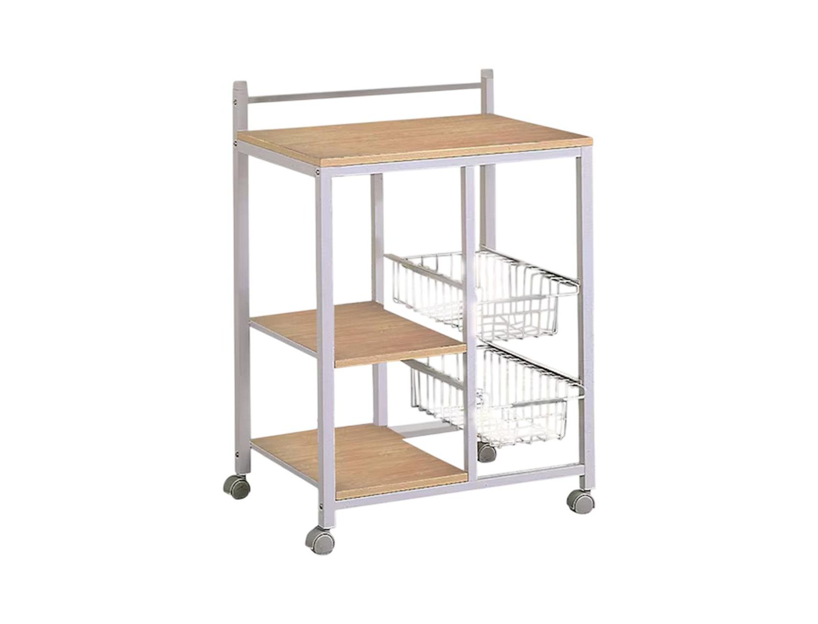 Slickblue Kitchen Cart with 3 Shelves and 2 Storage Compartments Stylish and Functional Storage for Kitchen or Dining Area