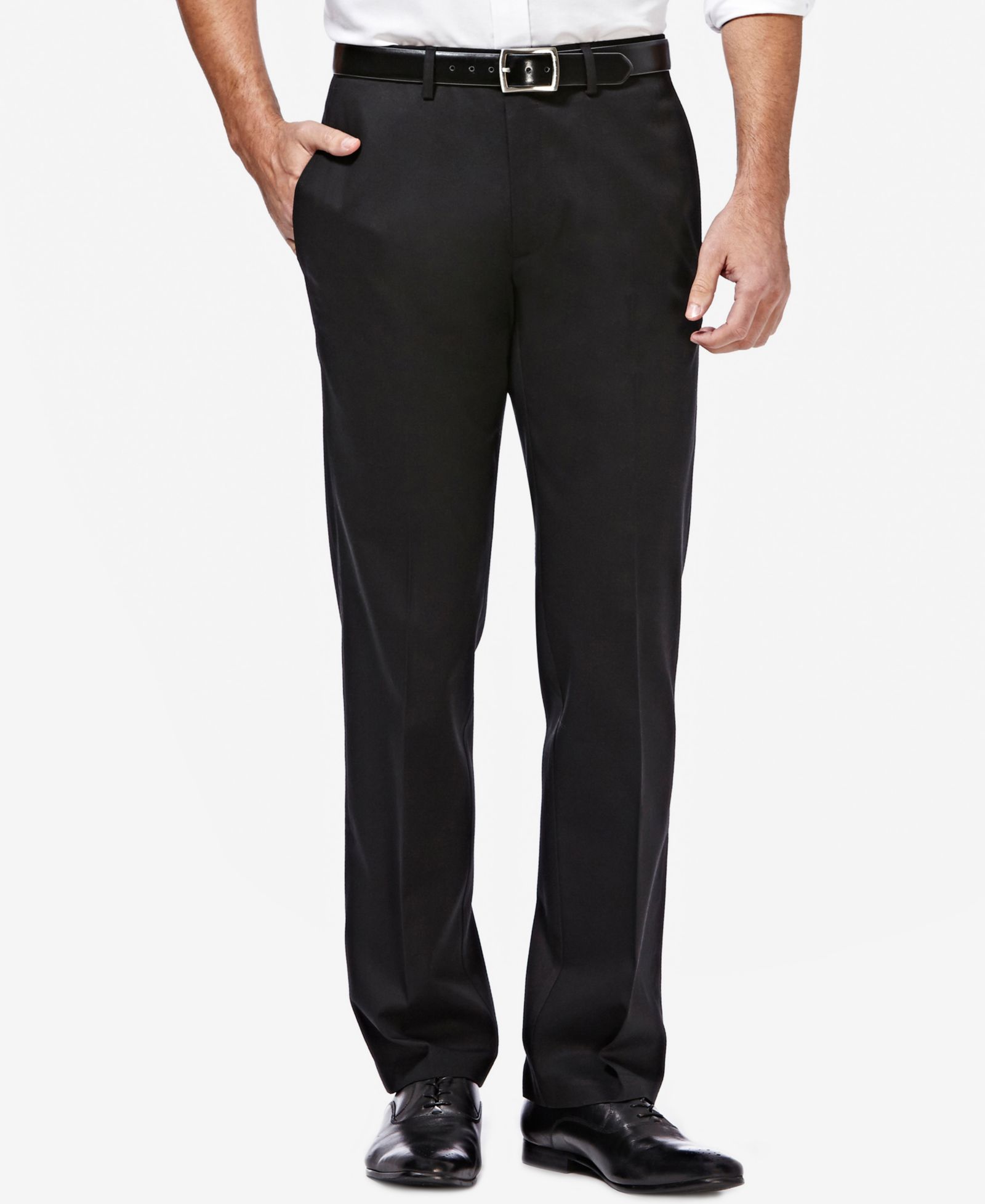 Haggar Мужские брюки Premium No Iron Khaki Straight-Fit Stretch Flat-Front