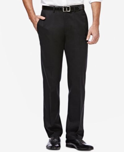 Haggar Мужские брюки Premium No Iron Khaki Straight-Fit Stretch Flat-Front