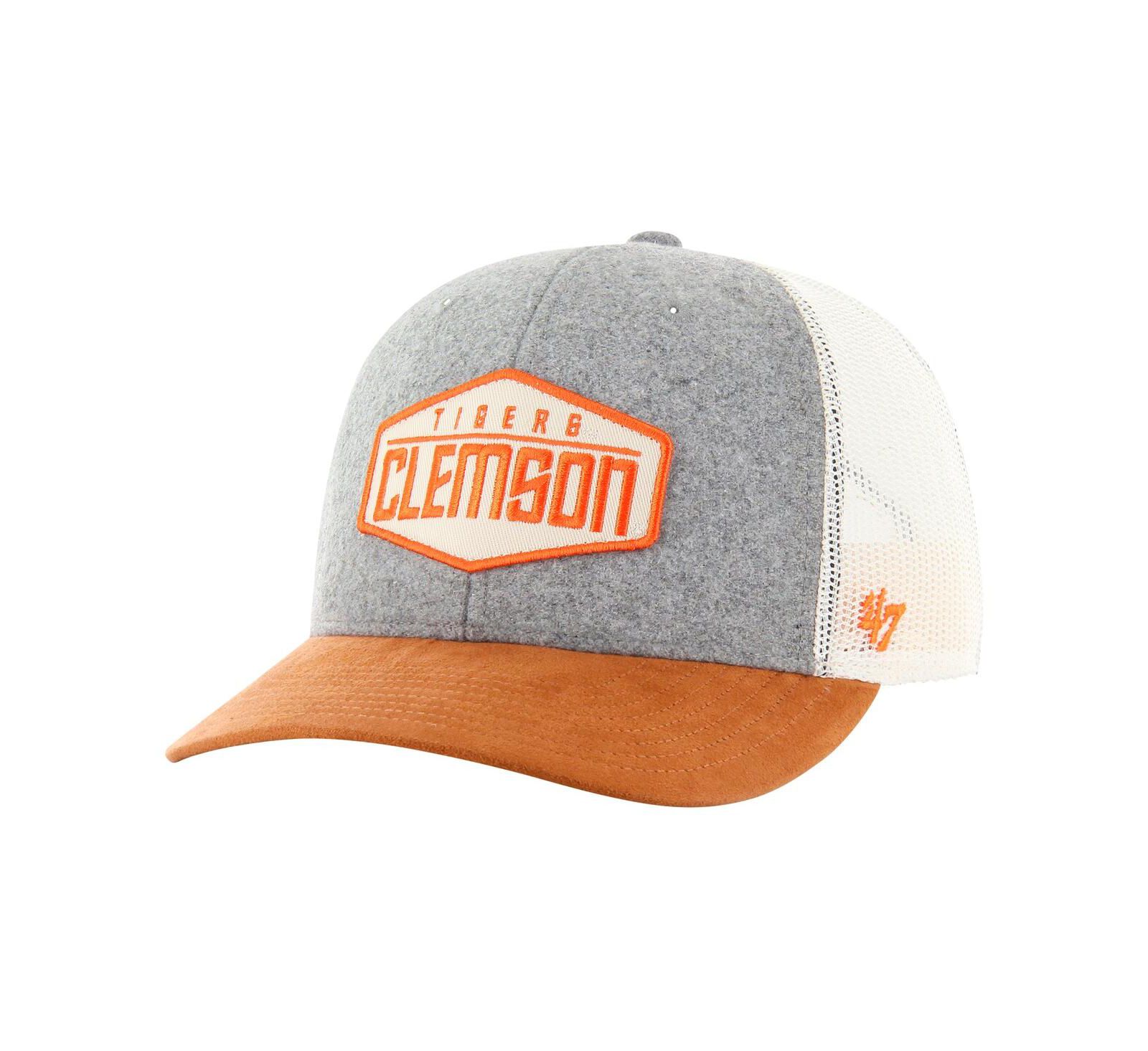 Мужская кепка '47 Brand Heather Gray Clemson Tigers Drover Trucker Adjustable Hat
