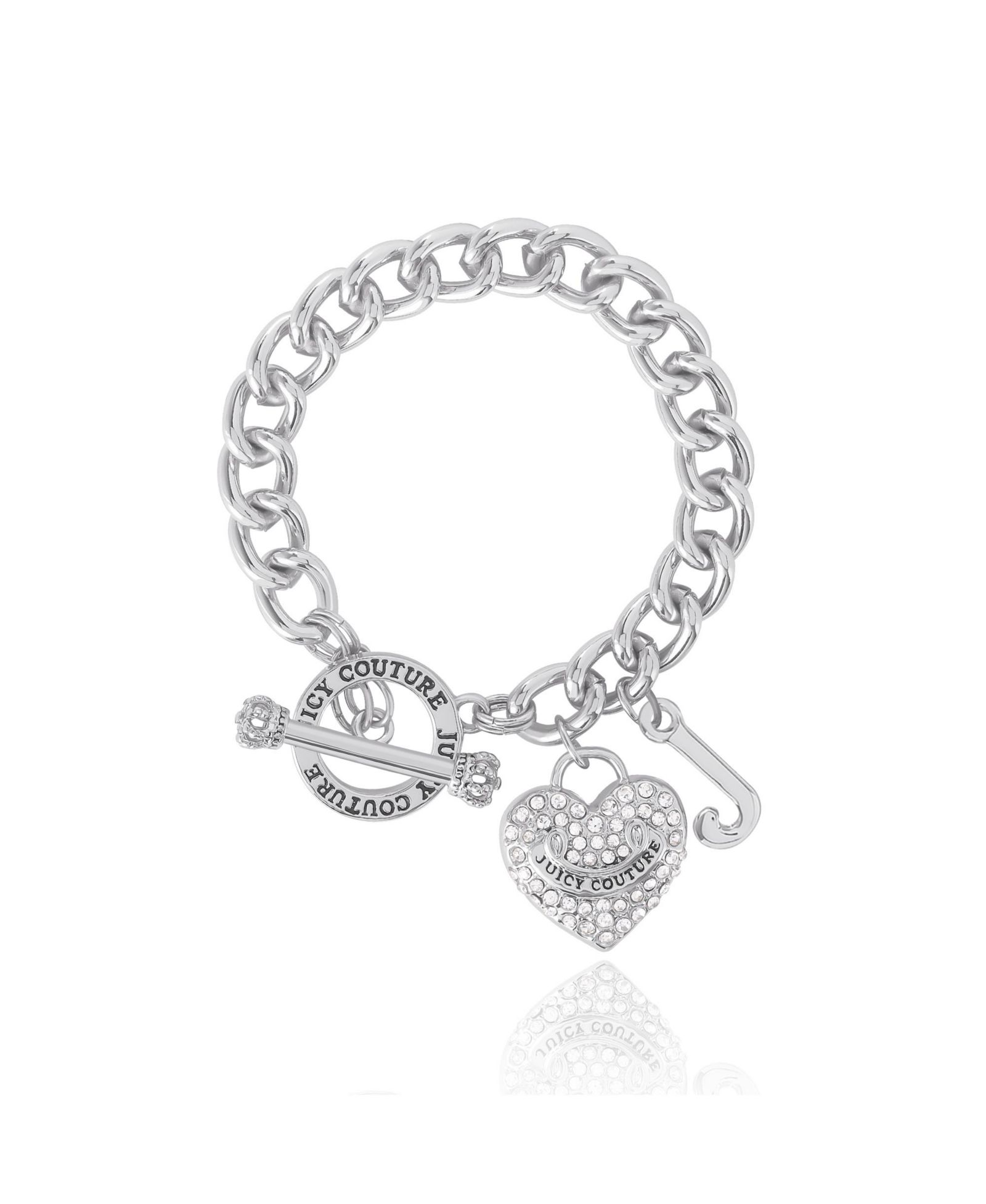 Juicy Couture Toggle Bracelet with Crystal Heart Charm