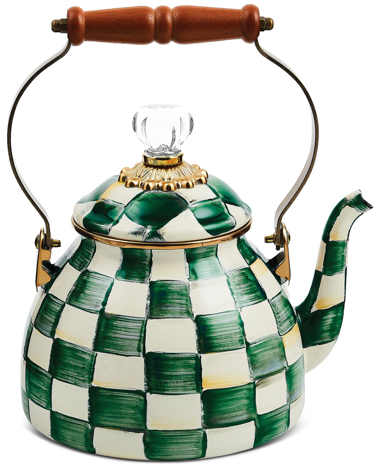 Чайник Mackenzie-Childs Emerald Check, 2-Qt.