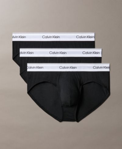 Calvin Klein Men's Icon Cotton Stretch Hip Briefs Underwear, 3-Pack