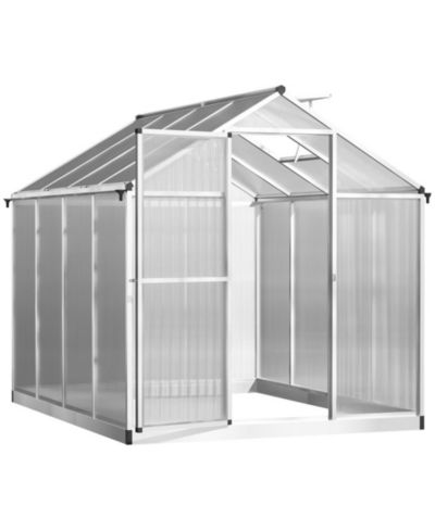 Садовая теплица Slickblue Outdoor Walk-In Polycarbonate с вентиляционным люком-крышей Silver