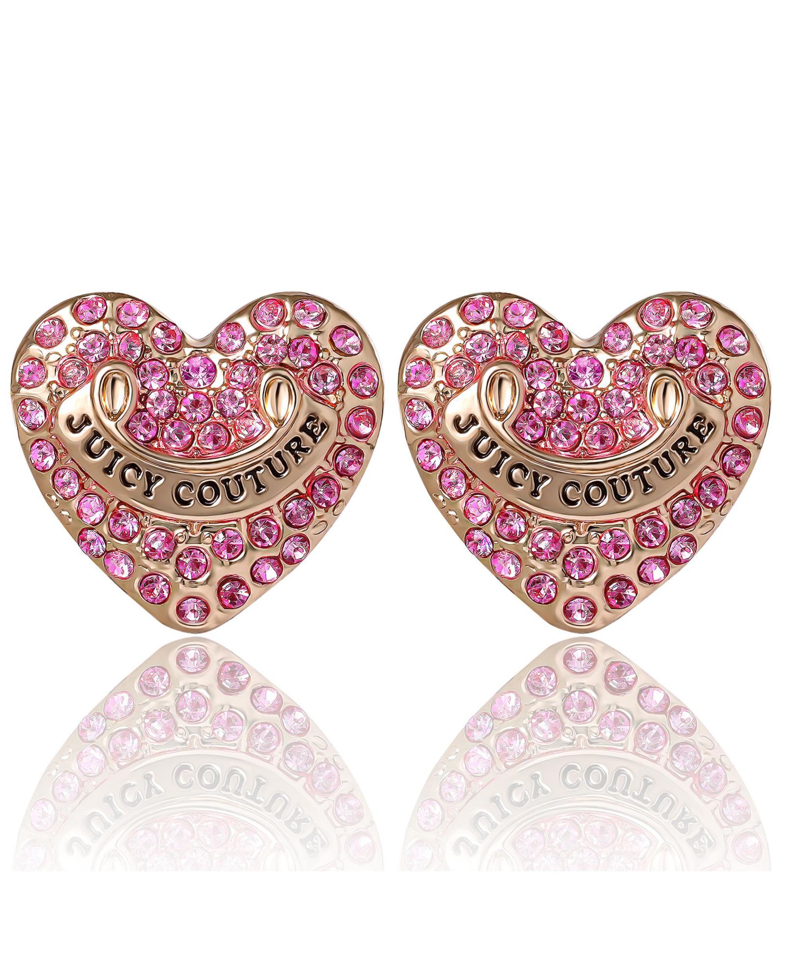 Серьги-гвоздики Juicy Couture Heart Crystal с кристаллами