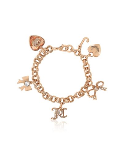 Juicy Couture -Tone Charm Bracelet with Bow and Pavé Details