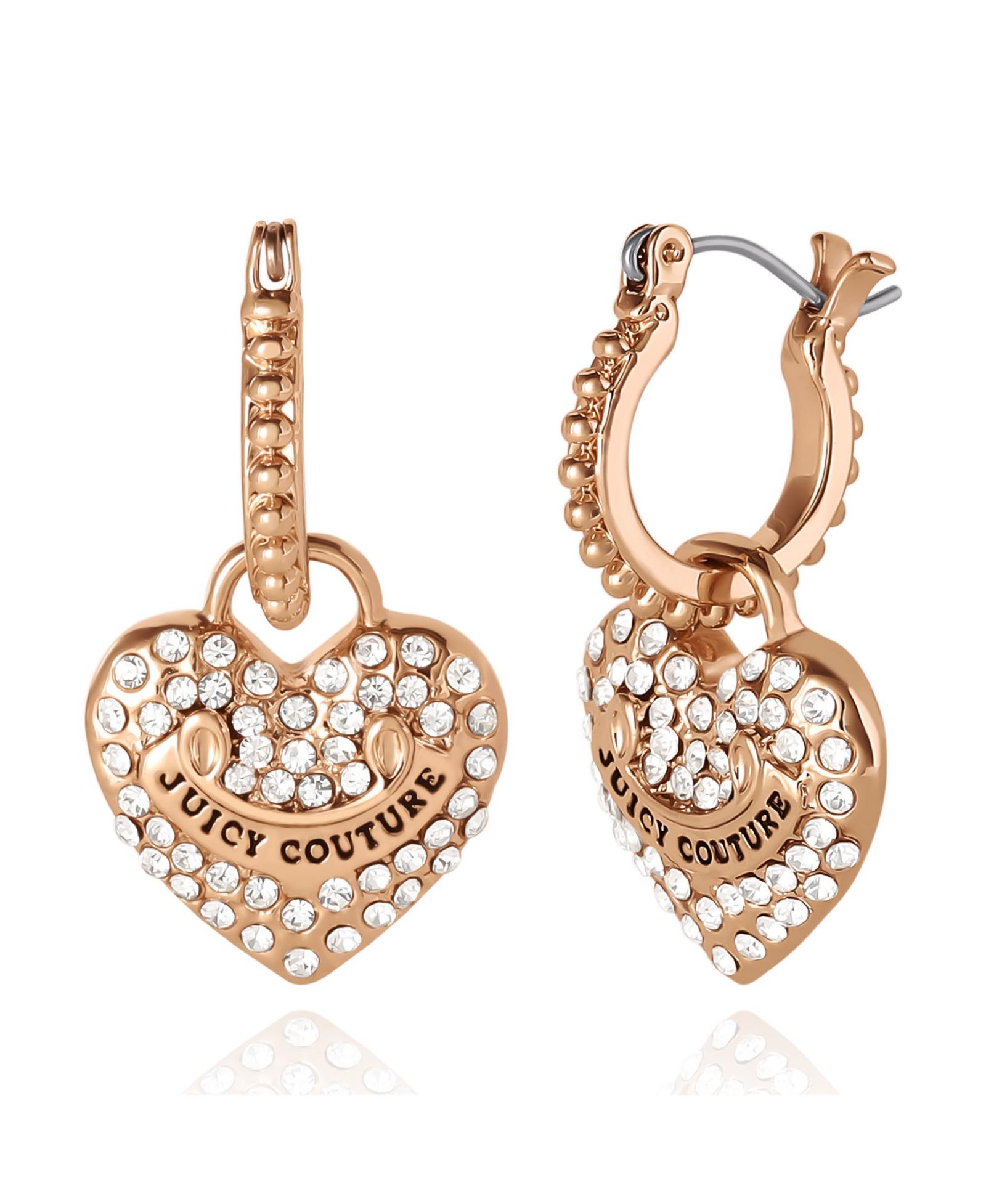 Серьги-кольца Juicy Couture Heart Charm с кристаллами