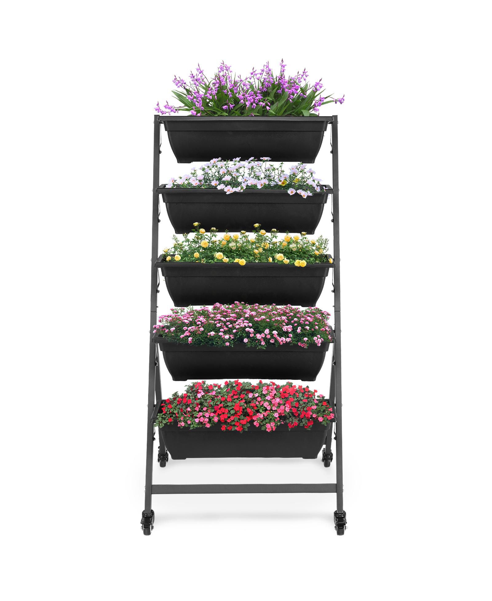 Вертикальная садовая грядка Slickblue 5-Tier для экономии места и эффективного роста растений