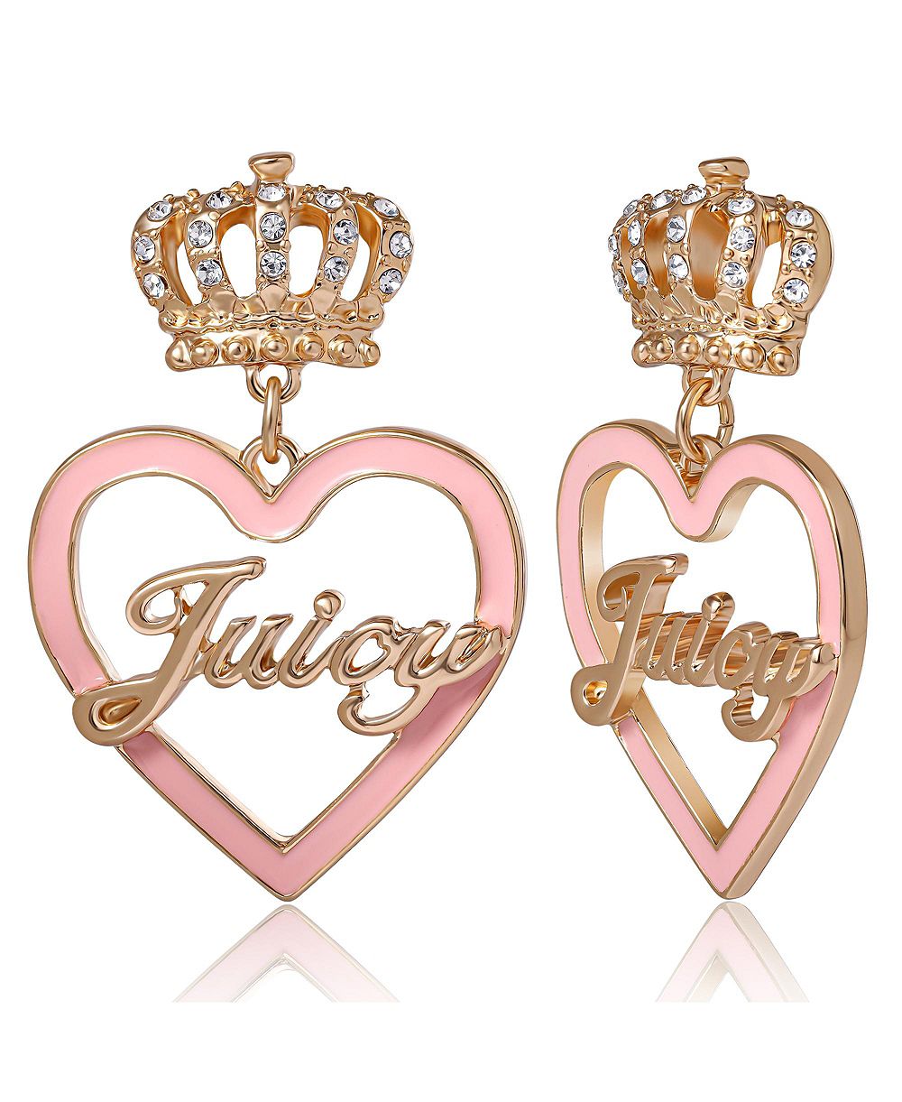 Серьги Juicy Couture Tone Crown & Heart Drop