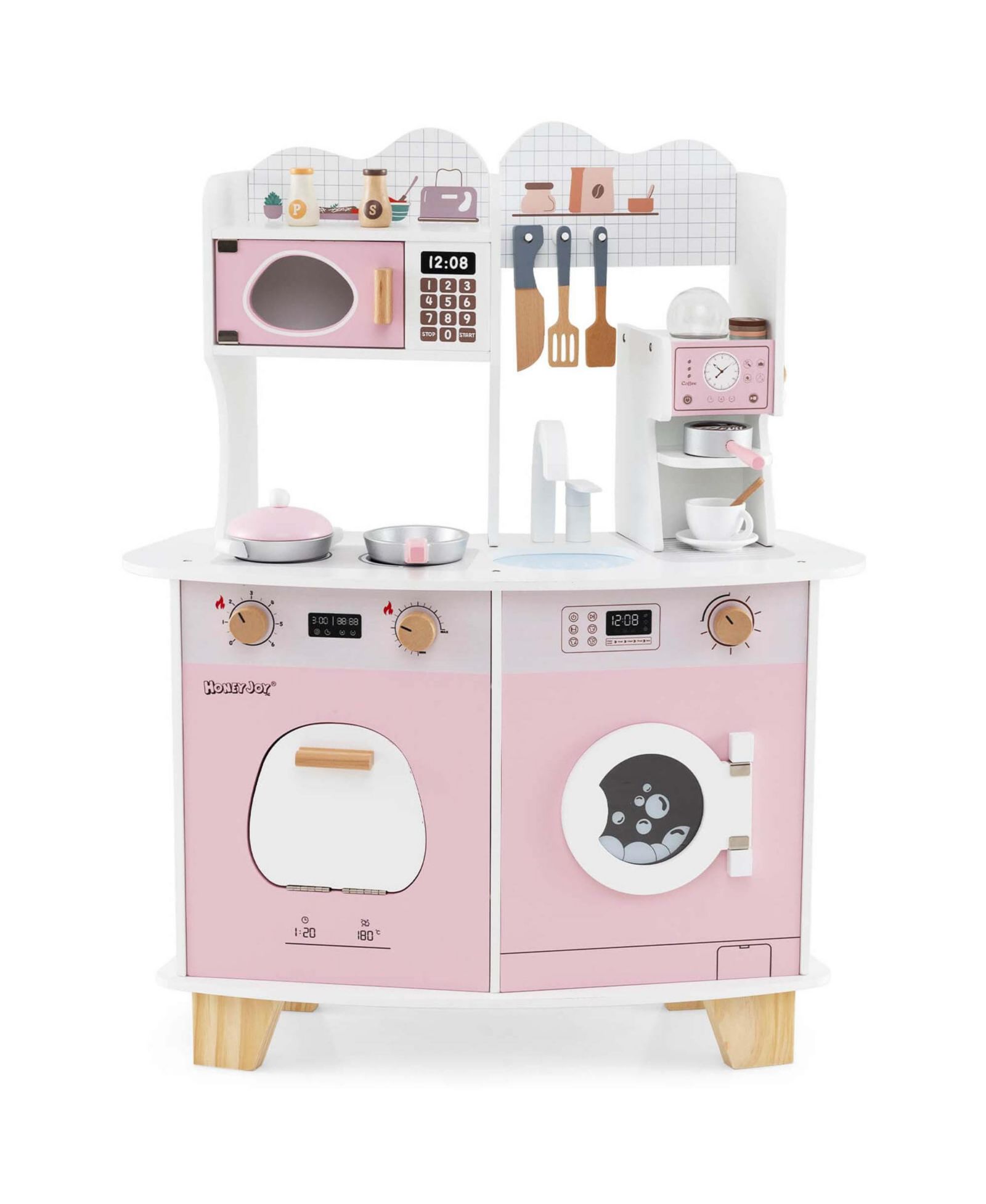 Детский игровой набор для кухни Wooden Kids с кофеваркой и микроволновкой