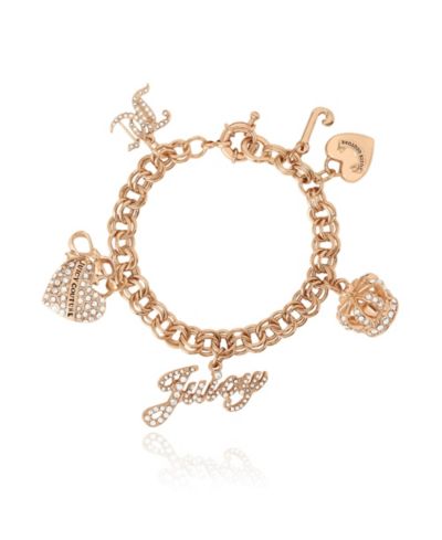 Juicy Couture -Tone Charm Bracelet with Pavé Accents