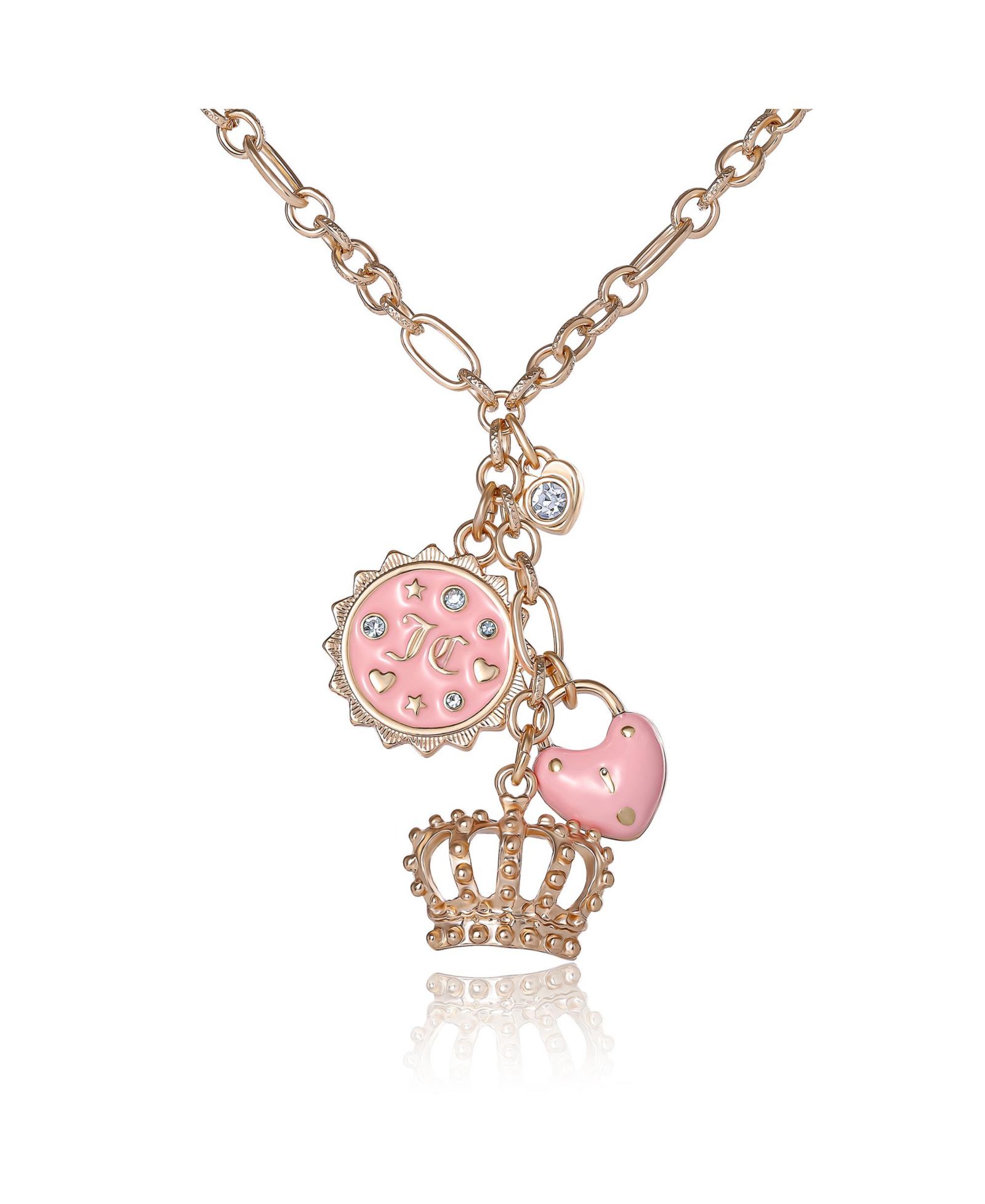 Многослойное ожерелье с шармом Juicy Couture с эмалевыми акцентами