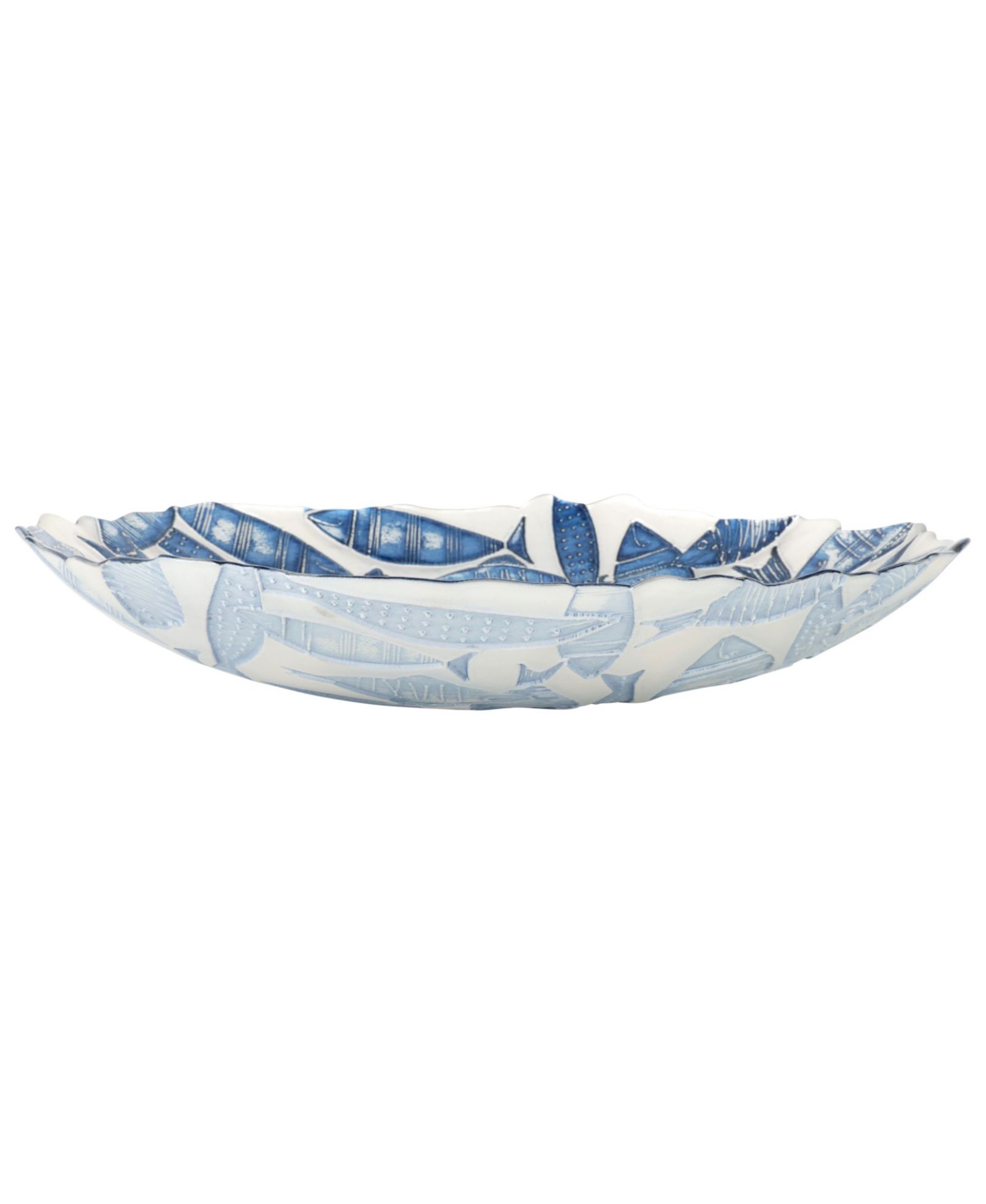 VIETRI Isola Glass Shallow Serving Bowl