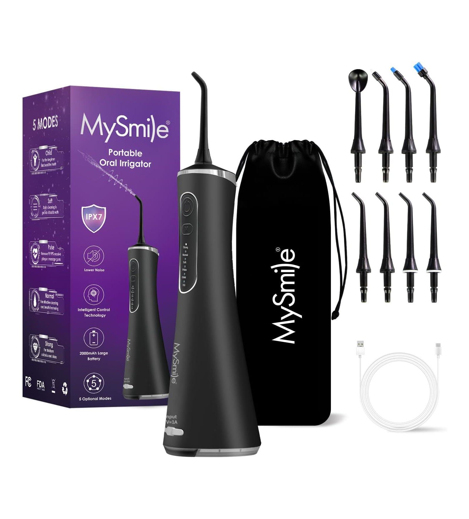 MySmile LP211 Cordless Advanced Water Flosser Dental Irrigator, 260ML Reservoir