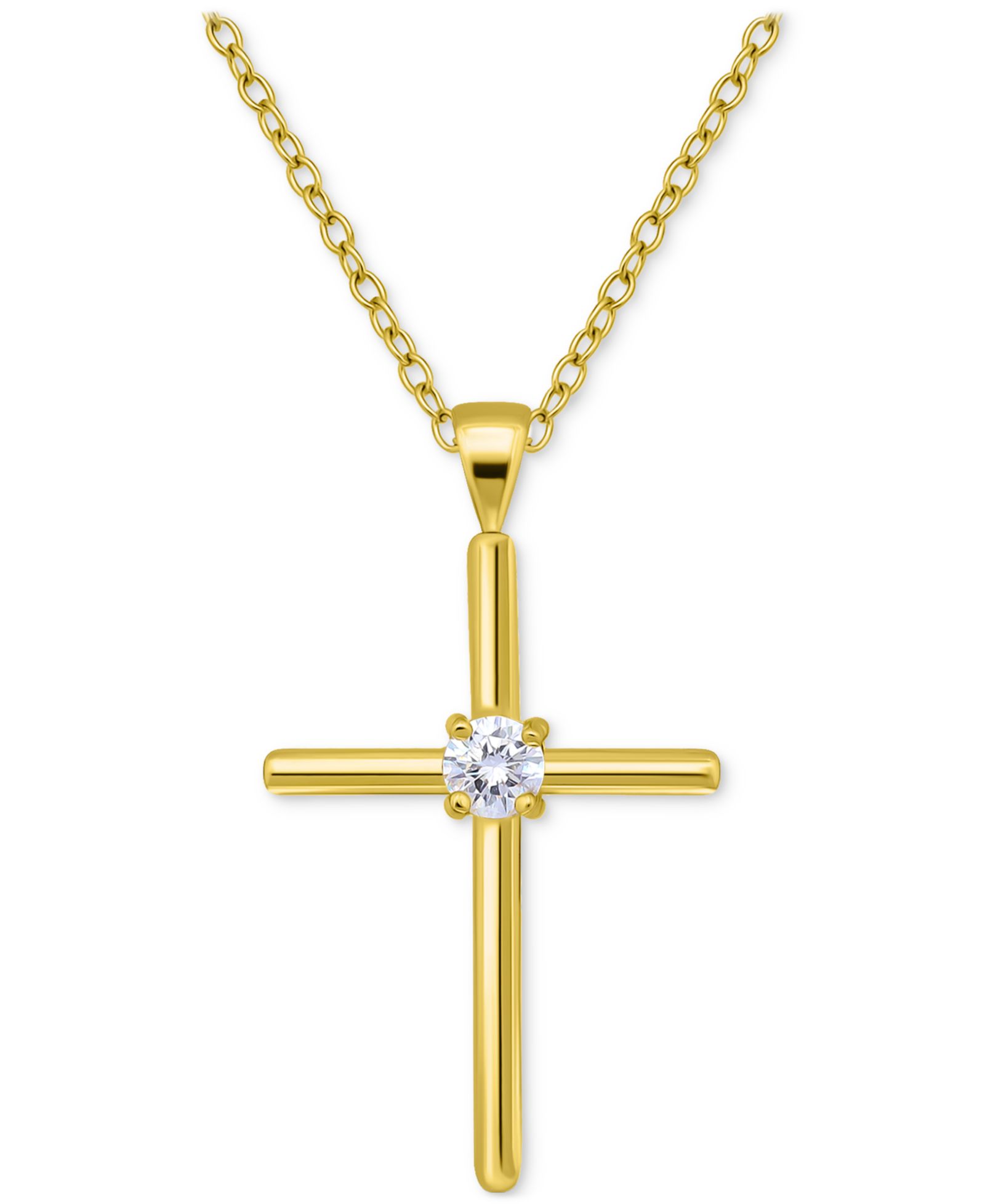 Giani Bernini кулон Cross с кубическим цирконием в стерлинговом серебре, 16" + 2" удлинитель