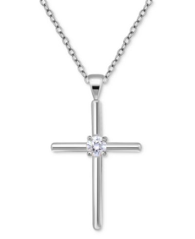 Giani Bernini кулон Cross с кубическим цирконием в стерлинговом серебре, 16" + 2" удлинитель