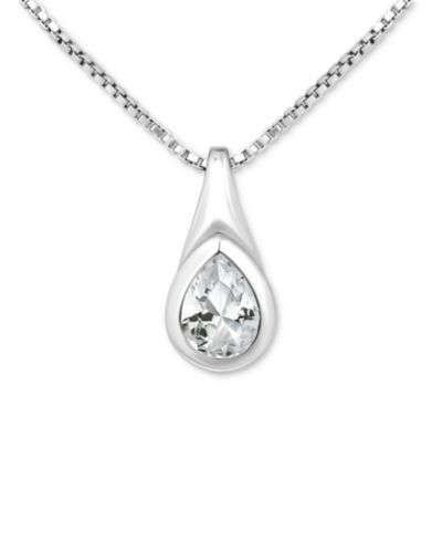 Giani Bernini ожерелье-подвеска Pear-Shaped из кубического циркония и стерлингового серебра, 16" + 2" extender