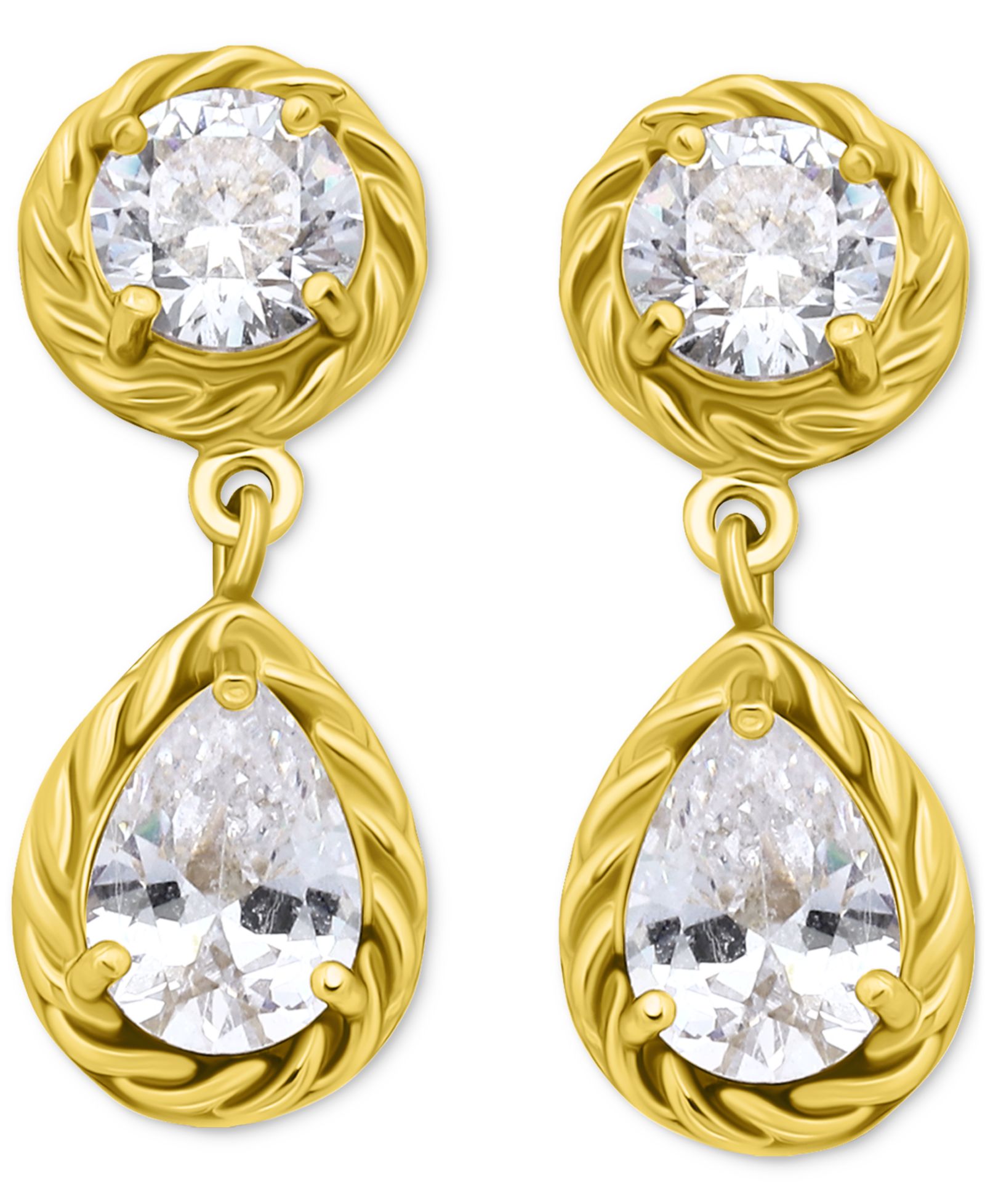 Giani Bernini Cubic Zirconia Mixed Cut Rope Frame Drop Earrings, Exclusively at Macy's