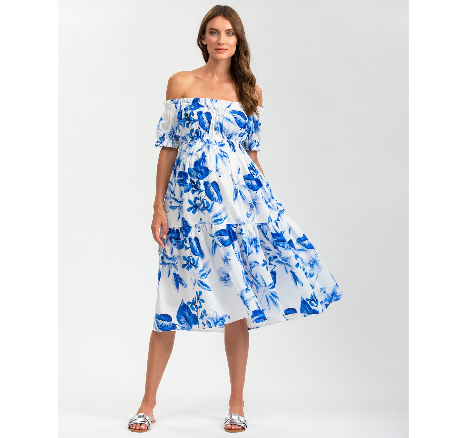 Платье PIETRO BRUNELLI MATERNITY Maternity Off-the-Shoulder Floral Knee-Length Lola