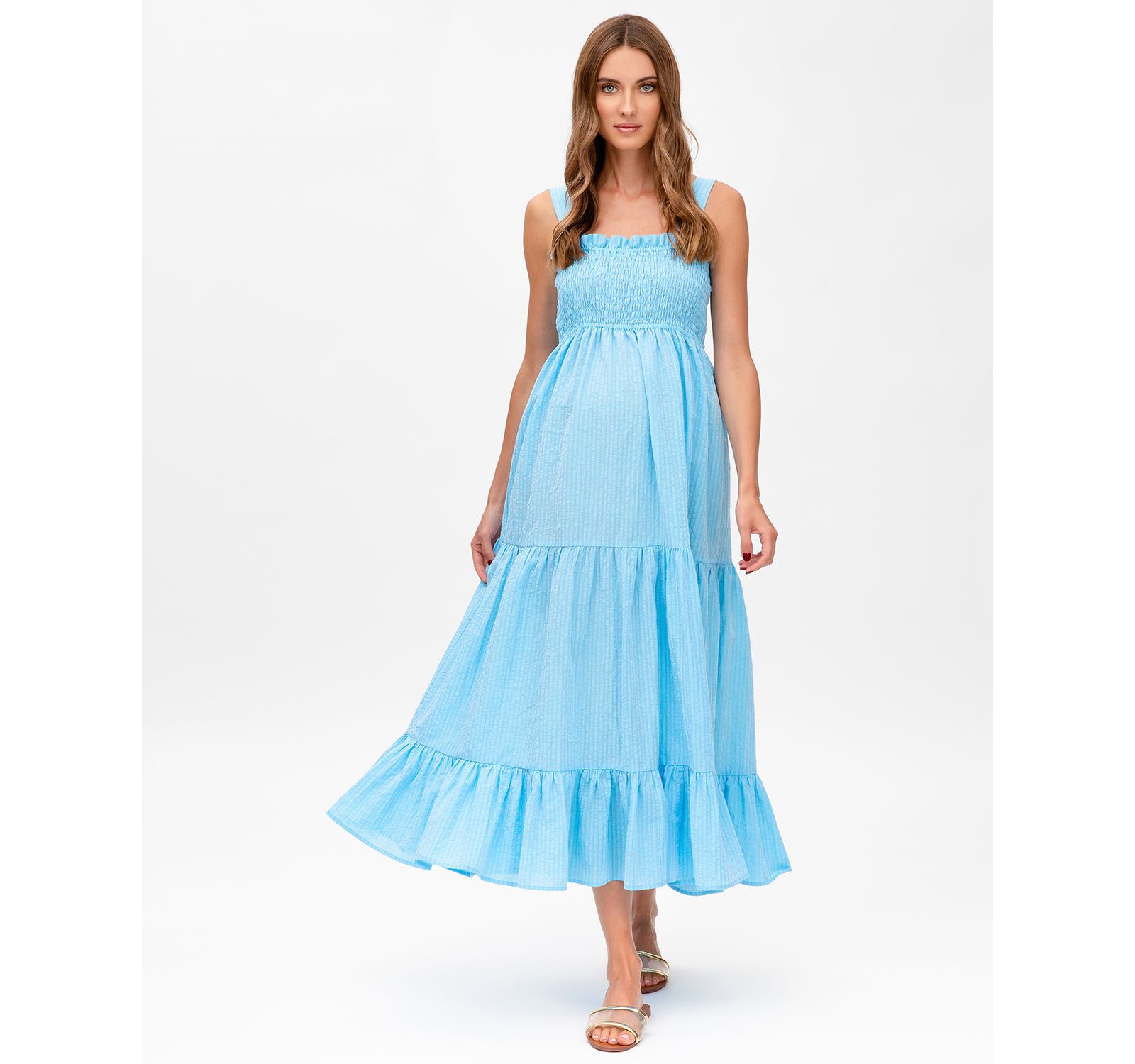 PIETRO BRUNELLI MATERNITY Women's Smock Tiered Maxi Dress Holly