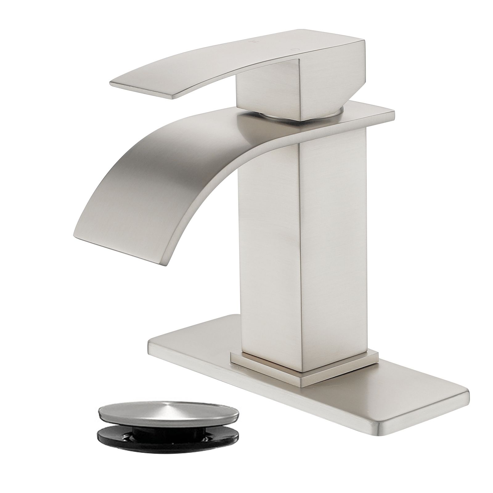 Boyel Living Waterfall Spout Single Handle Bathroom Faucet for Bath and RV Sinks