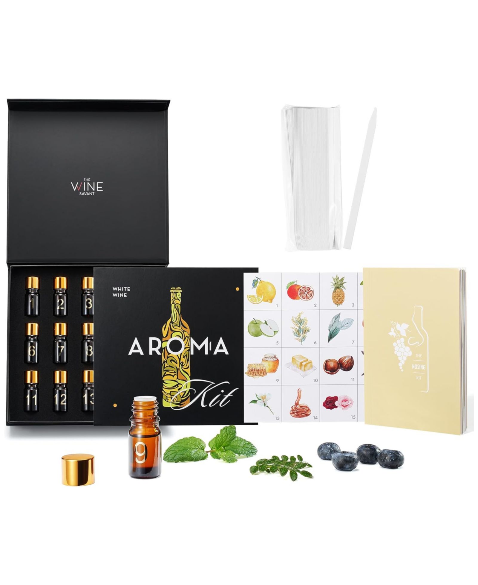The Wine Savant White Wine Aroma Kit, Set of 15