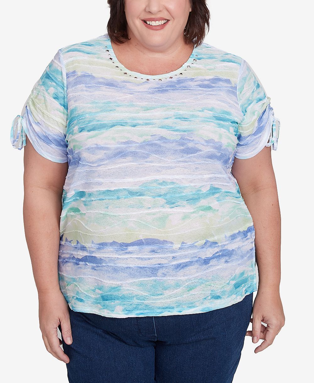 Женский топ Alfred Dunner Plus Size с акварельным принтом