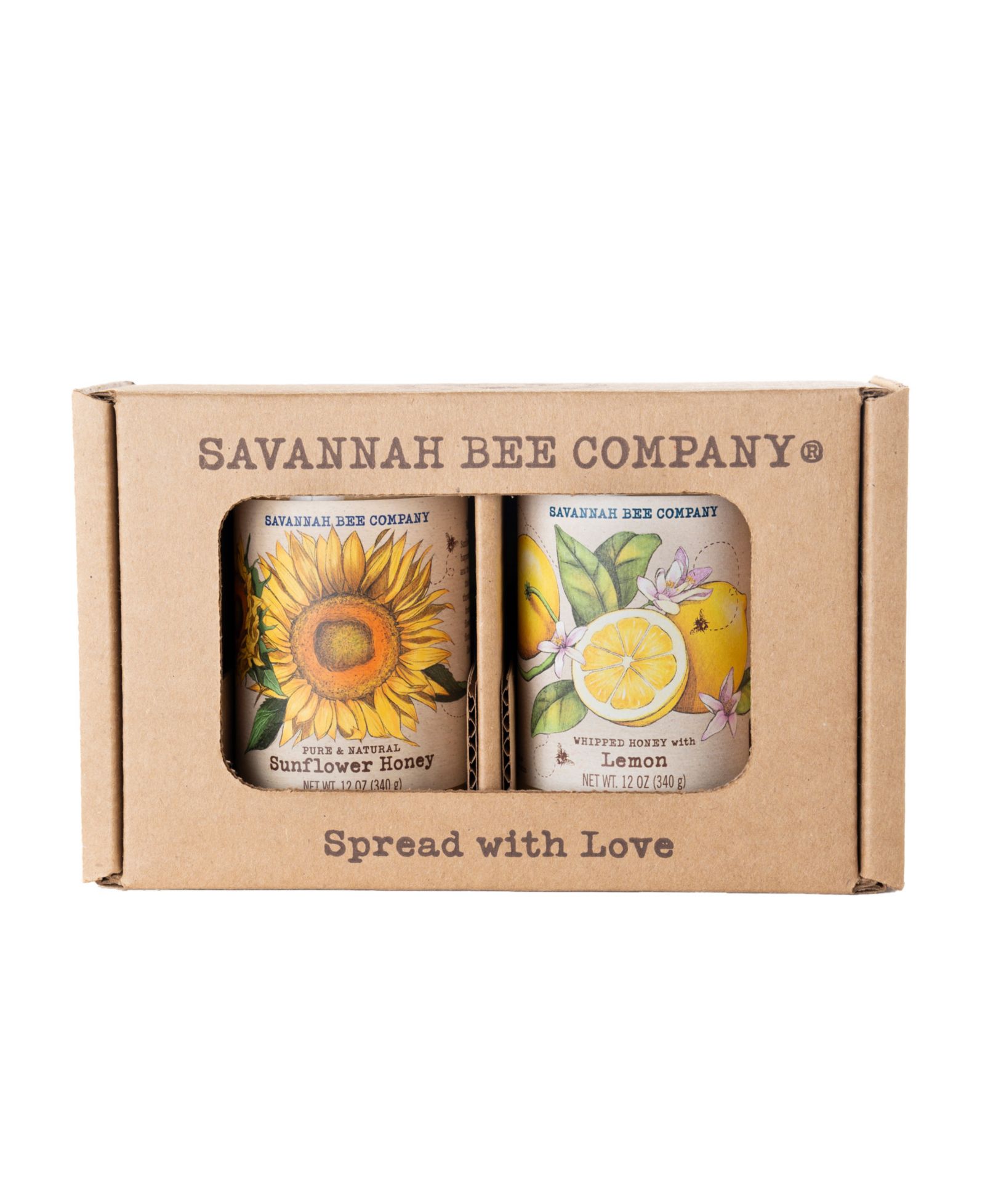 Набор подарочный Savannah Bee Company Sunflower and Lemon Whipped Honey 12oz