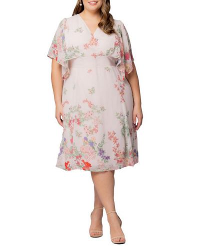 Коктейльное платье Kiyonna Plus Size с принтом по краям