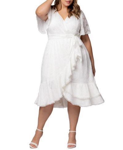 Платье коктейльное Kiyonna Plus Size Palermo Lace Faux Wrap