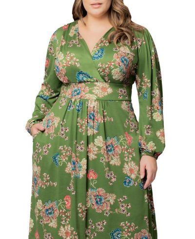 Женское платье Kiyonna Plus Size Diana с длинным рукавом миди