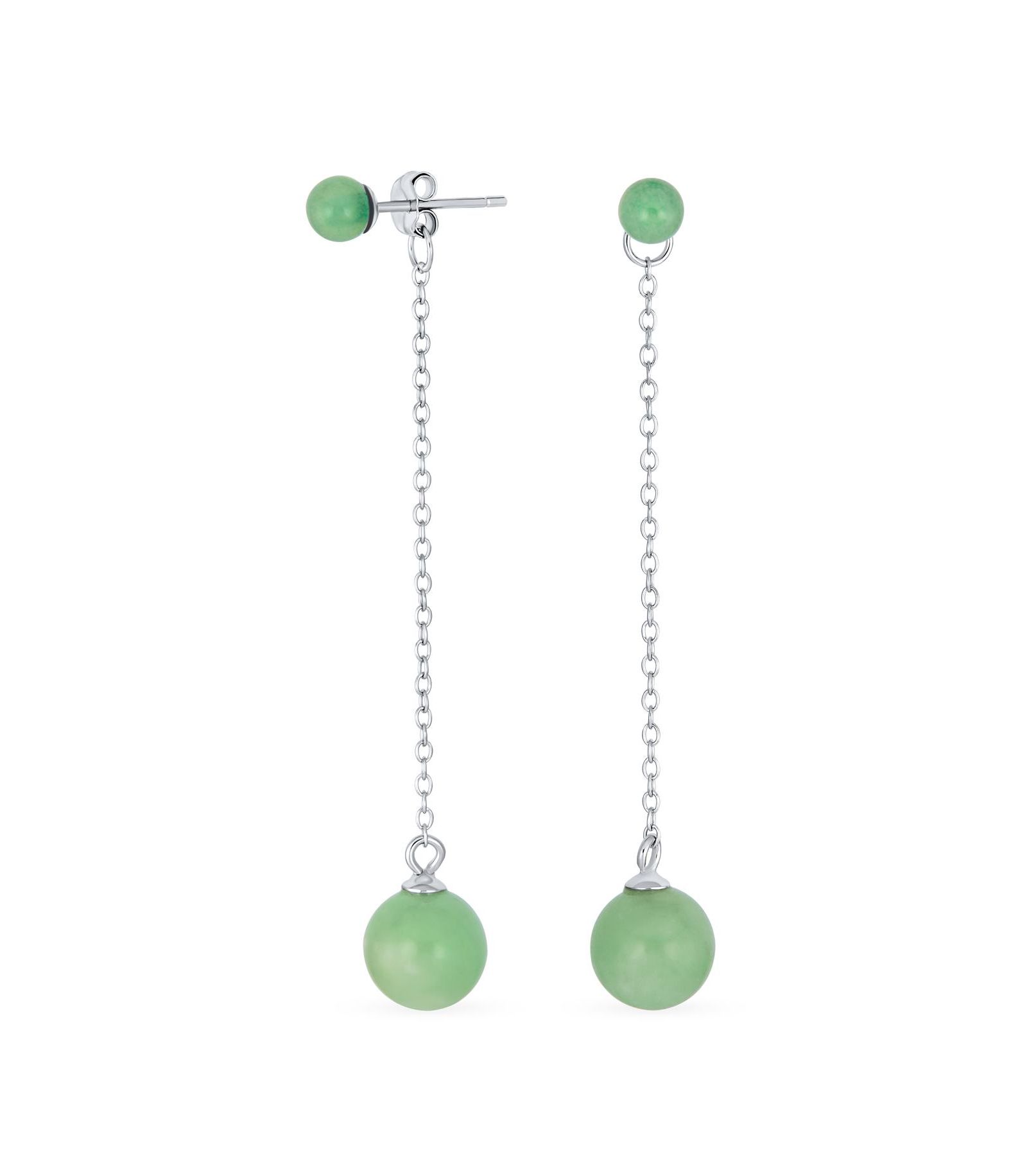 Серьги Bling Jewelry Simple Dangle с ониксом или нефритом из стерлингового серебра