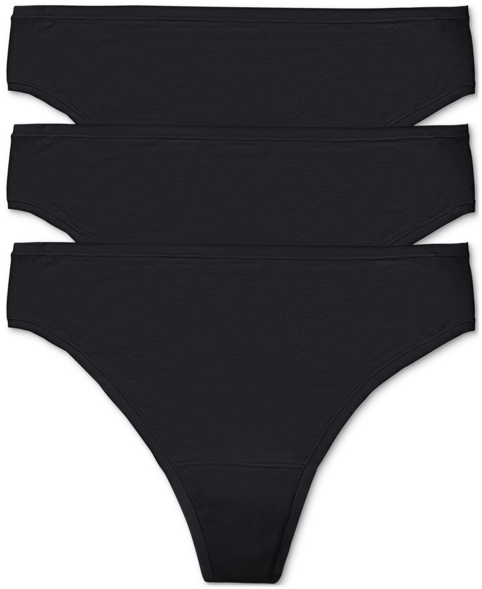 Трусики Natori Женские 3-Pack Bliss Bare Cotton Thong 771346MP