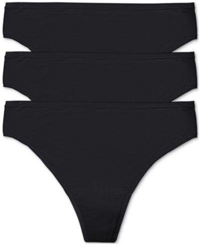 Трусики Natori Женские 3-Pack Bliss Bare Cotton Thong 771346MP