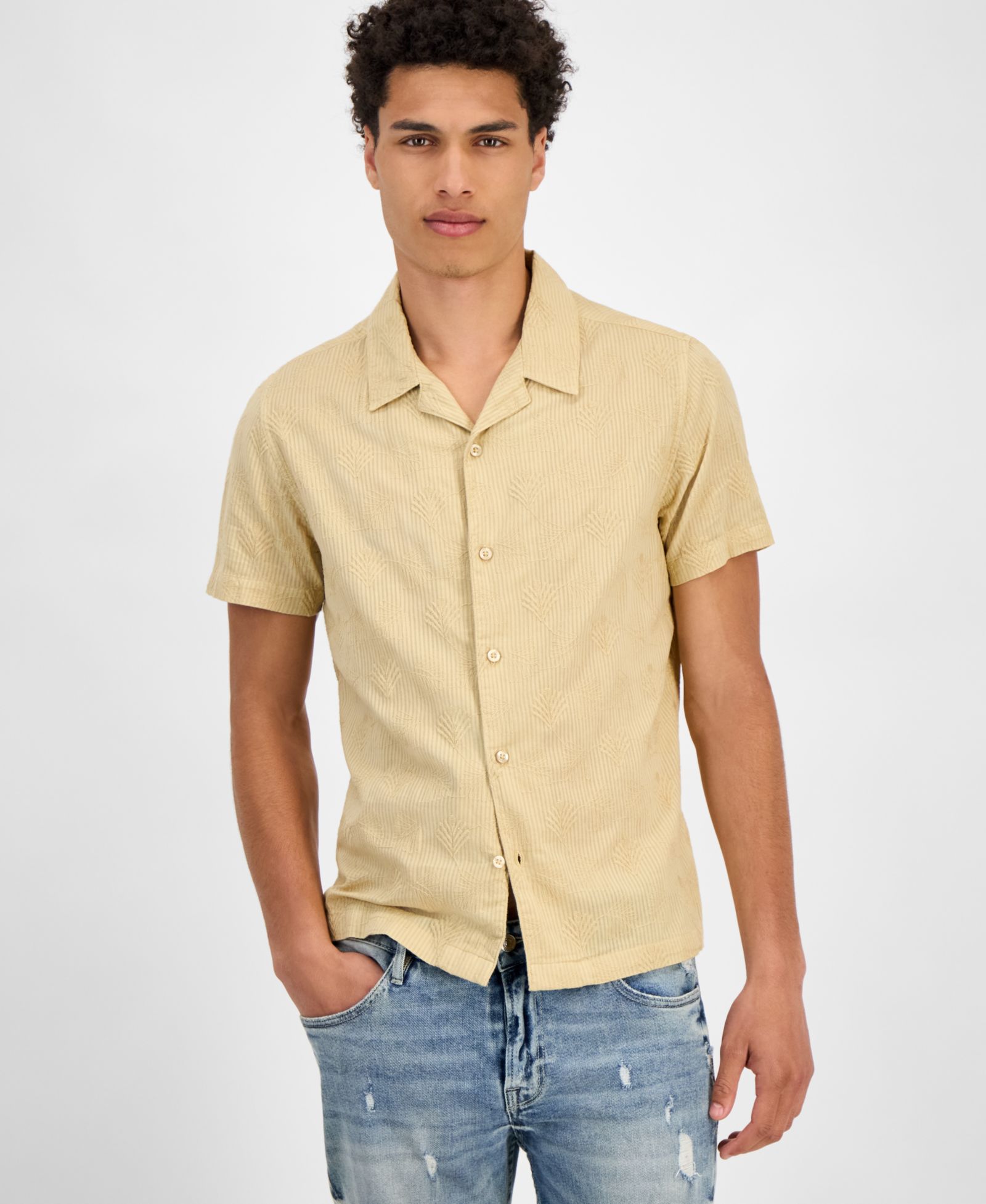 GUESS Men's Regular-Fit Dobby Shirt