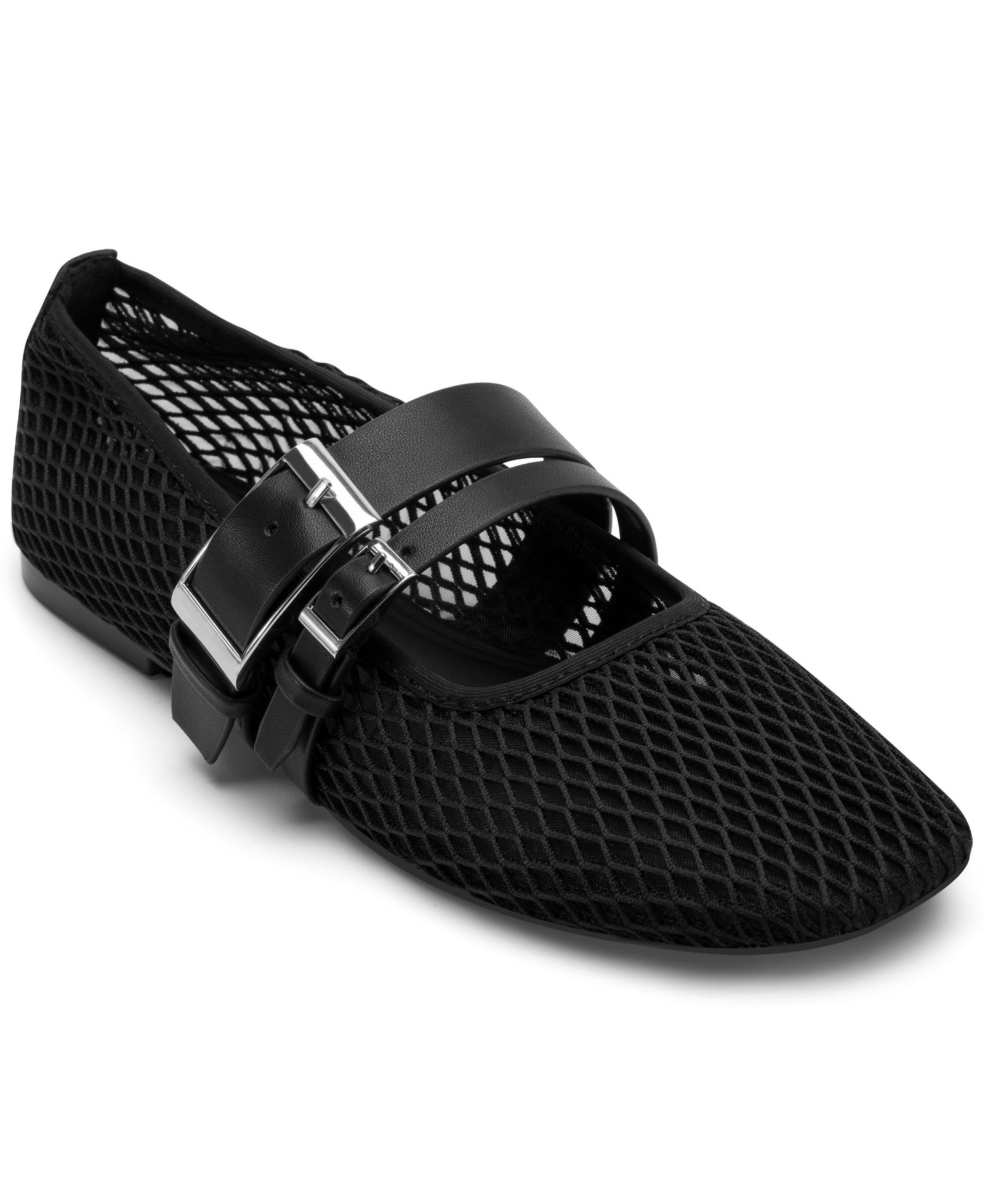 DKNY Women's Dade Mesh Buckle Ballet Flats