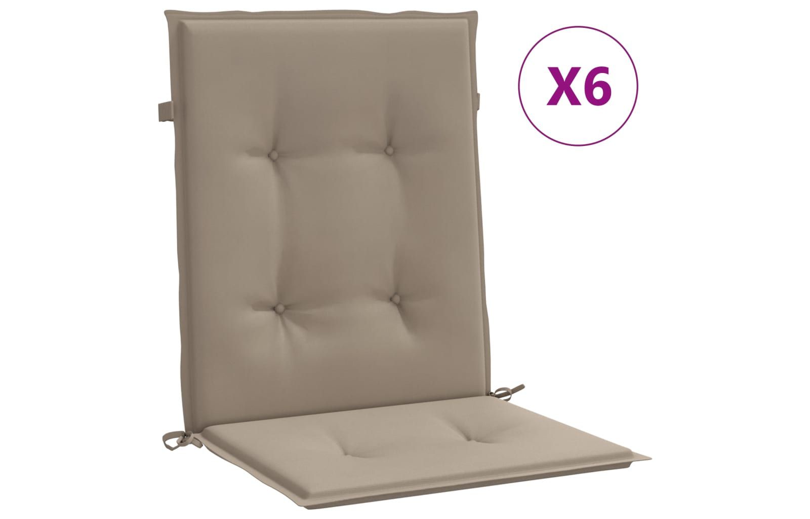 vidaXL 39.4"x19.7"x1.2" Oxford Fabric 6 pcs Garden Lowback Chair Cushions