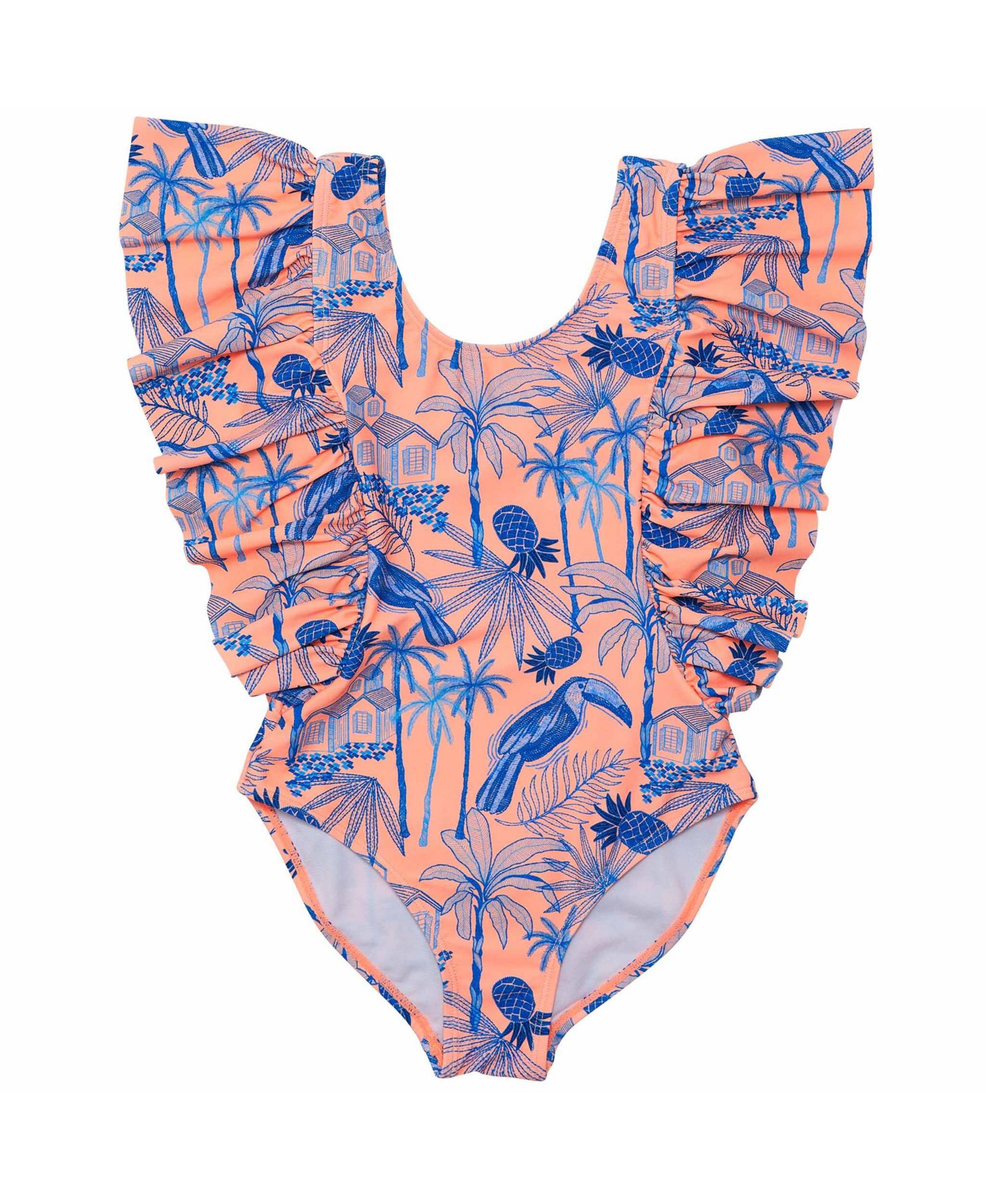 Купальник Snapper Rock Little Girls Tropicana Vacay Sustainable Wide Frill Swimsuit