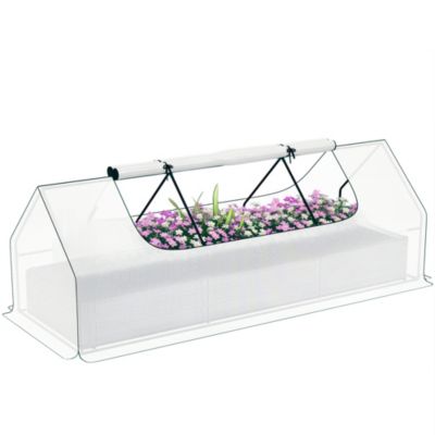 Приподнятый садовый грядка Outsunny 8.6 x 3 x 1ft с мини-домиком