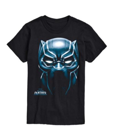 AIRWAVES Men's Black Panther Oversized Face Short Sleeve T-Shirt