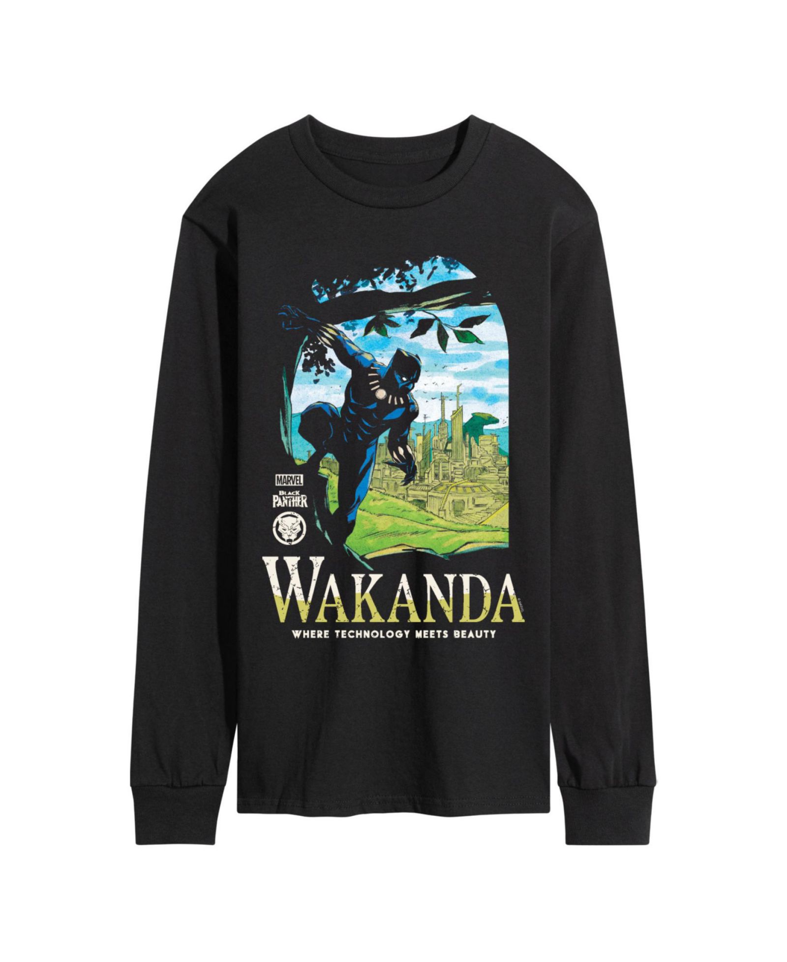 AIRWAVES футболка с длинным рукавом Black Panther Wakanda Men's