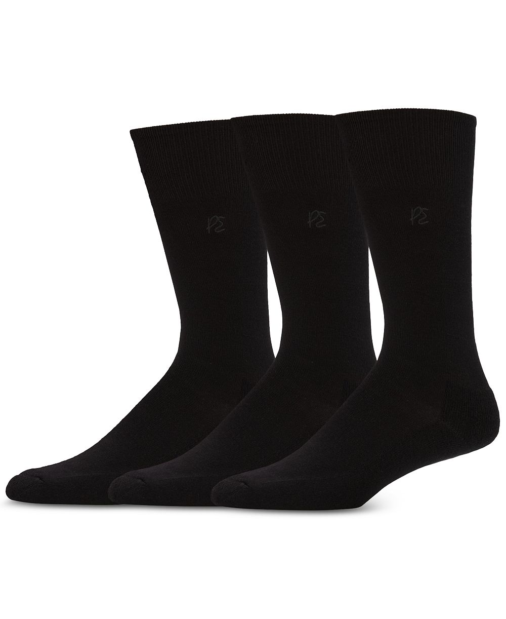 Мужские носки Perry Ellis Portfolio 3-Pk. Flat Knit Stretch Solid Crew