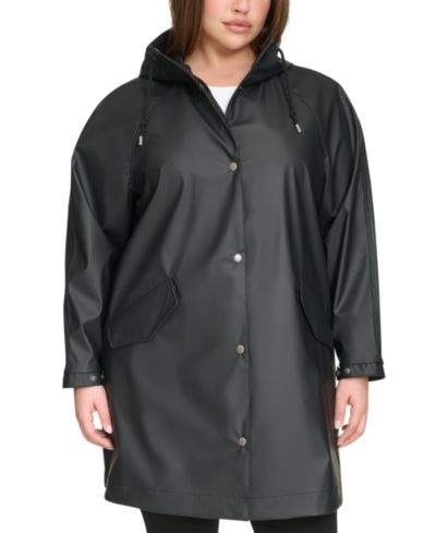 Levi's® Plus Size Raglan-Sleeve Hooded Rain Jacket