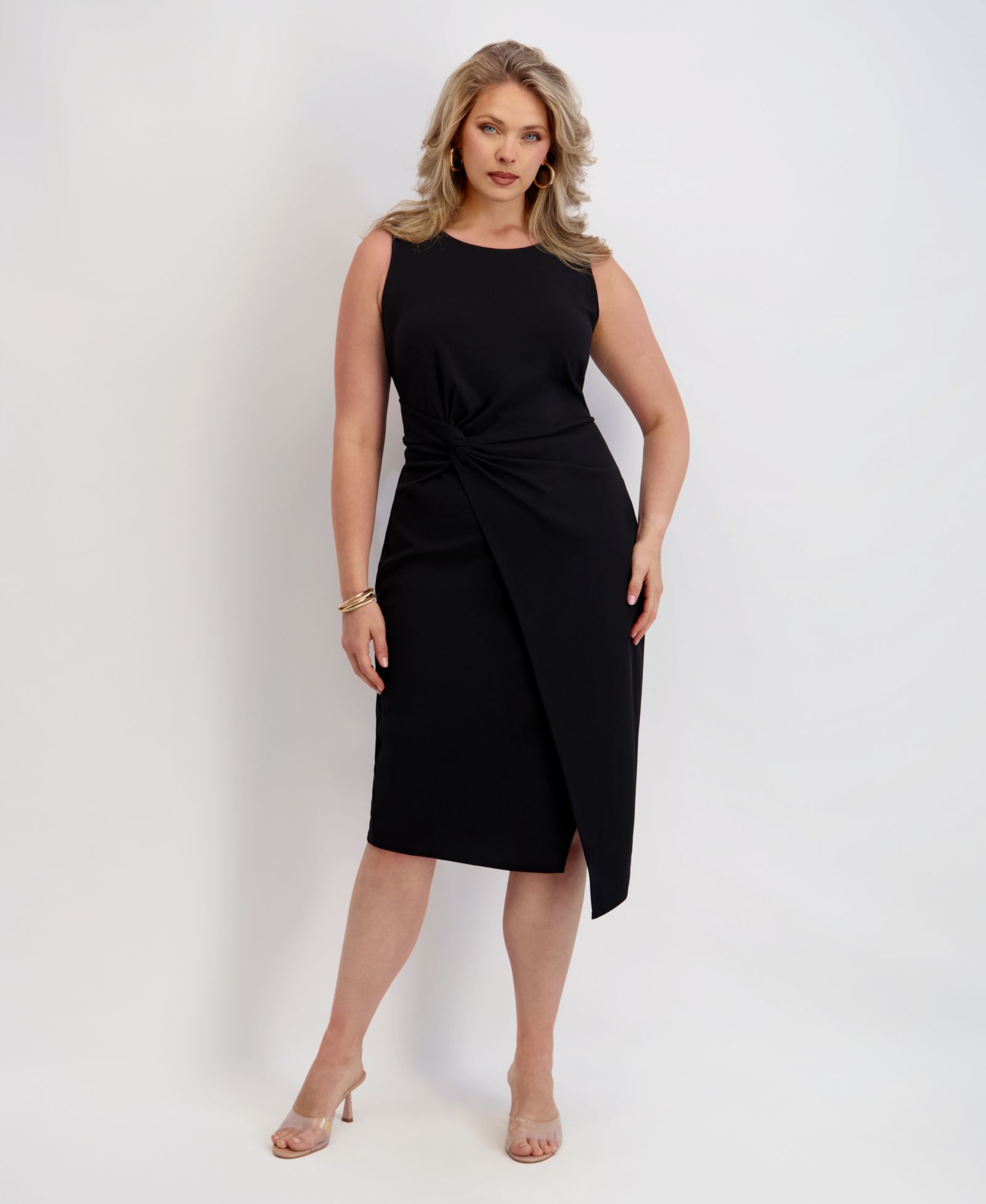 Siena Plus Size Side-Knot Midi Dress