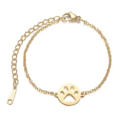 LoveyPaws Link Charm Paw Print Bracelet