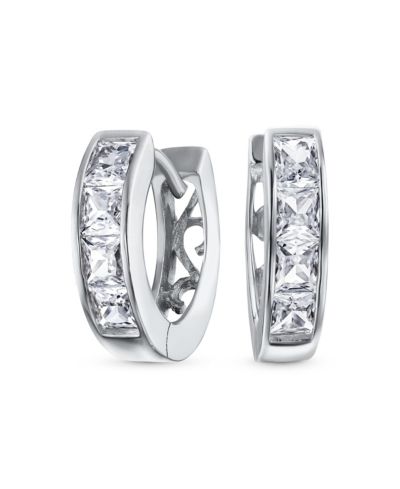 Bling Jewelry серьги-кольца с рубиновым CZ из посеребренного серебра
